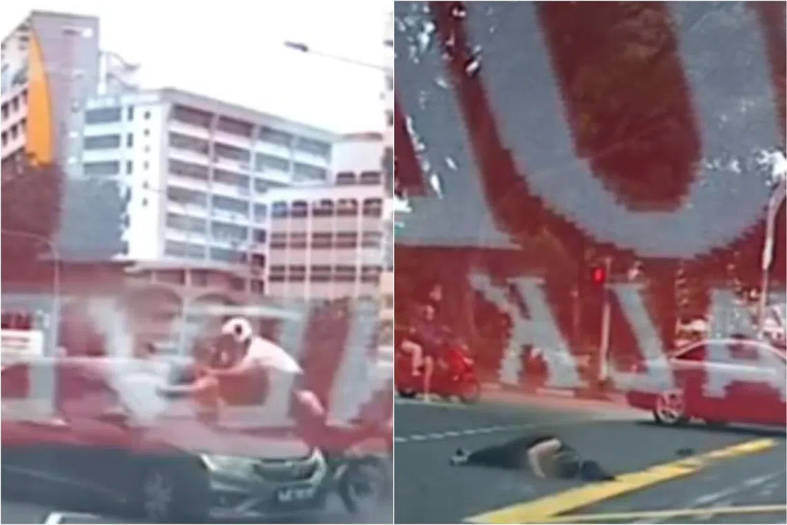 The 39-year-old motorcyclist and 19-year-old pillion rider were conscious when taken to the hospital.