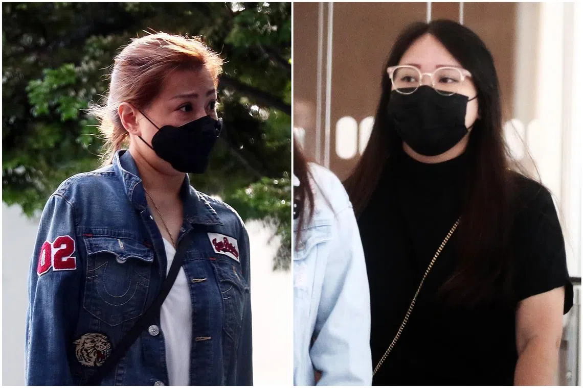 Patricia Quek Puay Yi (left) and Silver Huang Hsin Tian were both convicted in May 2022 for cheating offences.
