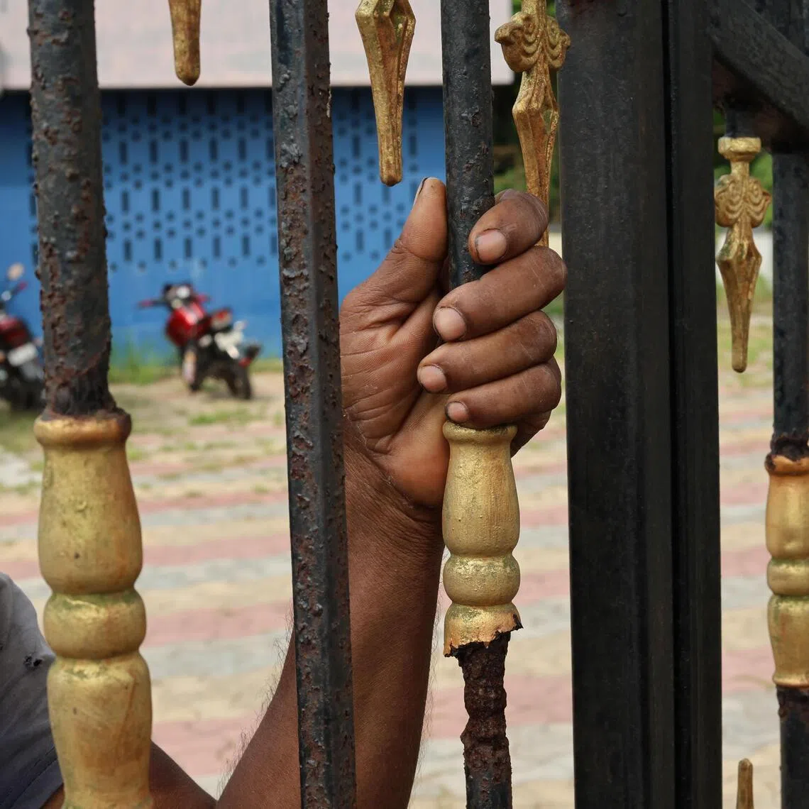 A Bangladeshi migrant detained at a holding centre near the Hakimpur border in West Bengal, India, on May 27.