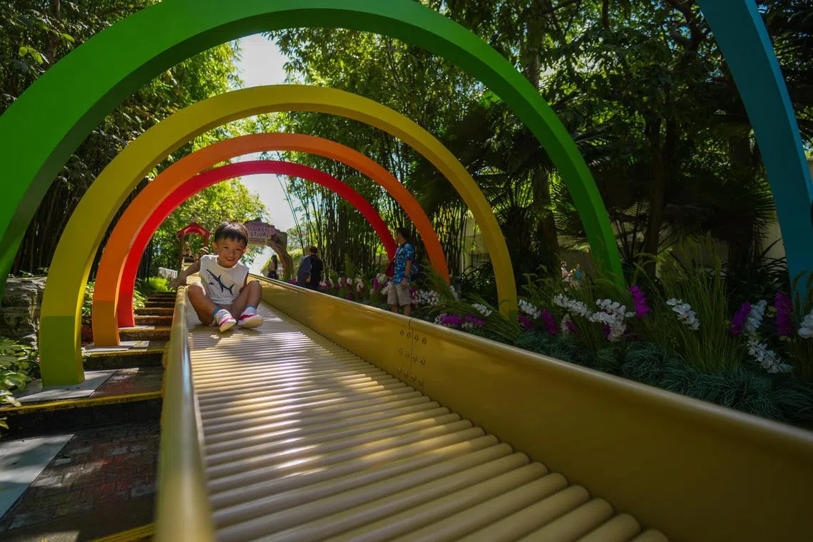 Kids – and adults – can glide down a 20m-long roller slide at Children’s Festival 2023.