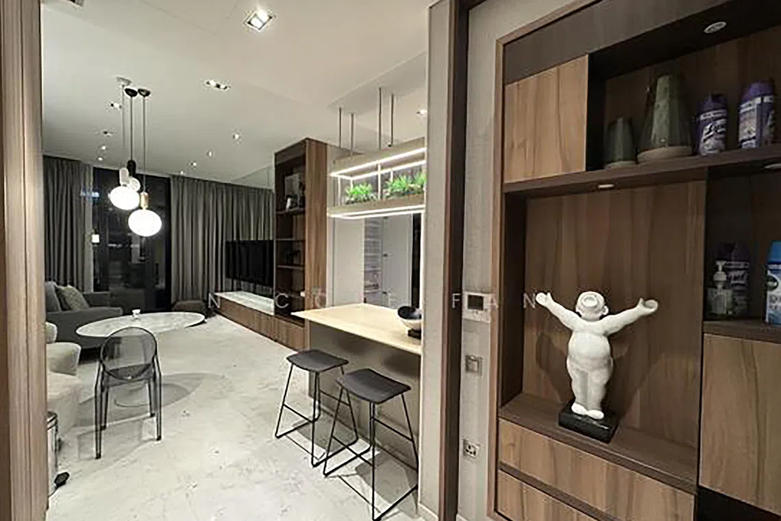 The 42nd-floor four-bedroom penthouse at the Norman Foster-designed South Beach Residences owned by Su Yongcan, one of the foreign nationals who fled Singapore before police operations relating to the money laundering case began in August 2023.