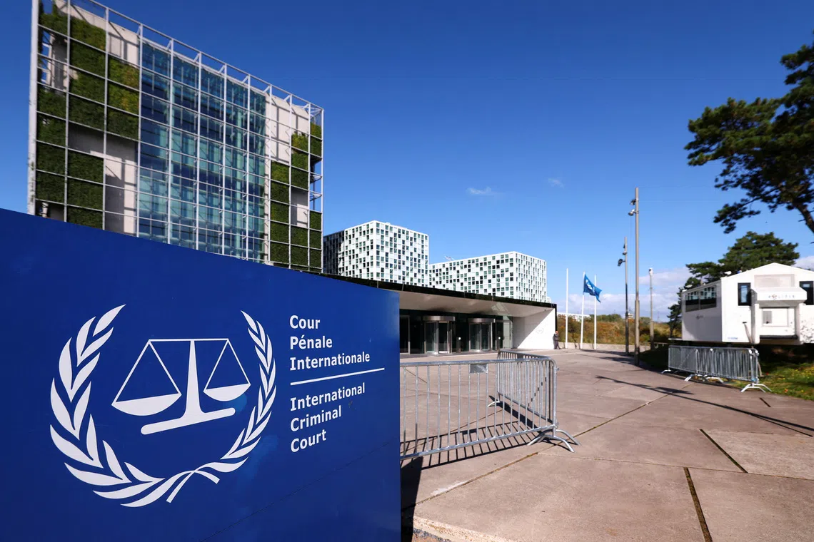 FILE PHOTO: The exterior of the International Criminal Court is seen in The Hague, Netherlands, September 22, 2025. REUTERS/Piroschka van de Wouw/File Photo