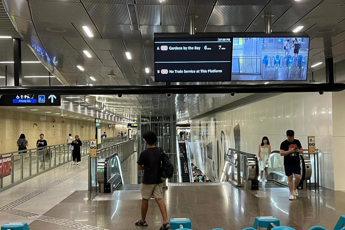 Services on the Thomson-East Coast Line were disrupted due to a train fault on Saturday evening.