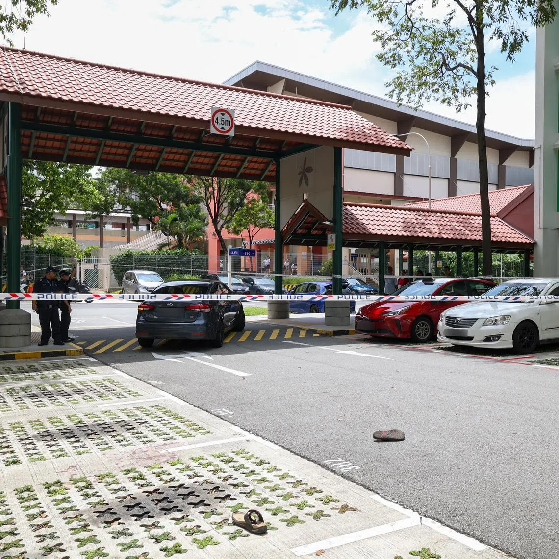 The police said they received calls for help at around 1.10pm and saw the man running around naked. 