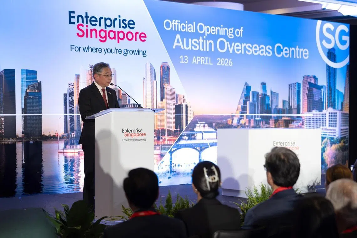 scaoc14 - Deputy Prime Minister Gan Kim Yong officiated the launch of Enterprise Singapore's new Austin Overseas Centre on April 13 in Austin, Texas.

PHOTO CREDIT: ENTERPRISE SINGAPORE