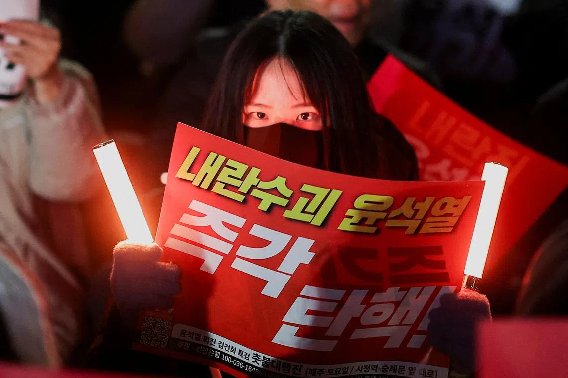 Candlelight vigils have reemerged nationwide, with participants calling for Mr Yoon’s resignation.