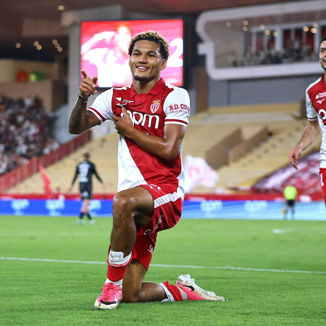 Soccer Football - Ligue 1 - AS Monaco v RC Lens - Stade Louis II, Monaco - September 18, 2026 AS Monaco's Paris Brunner celebrates scoring their first goal REUTERS/Manon Cruz     TPX IMAGES OF THE DAY