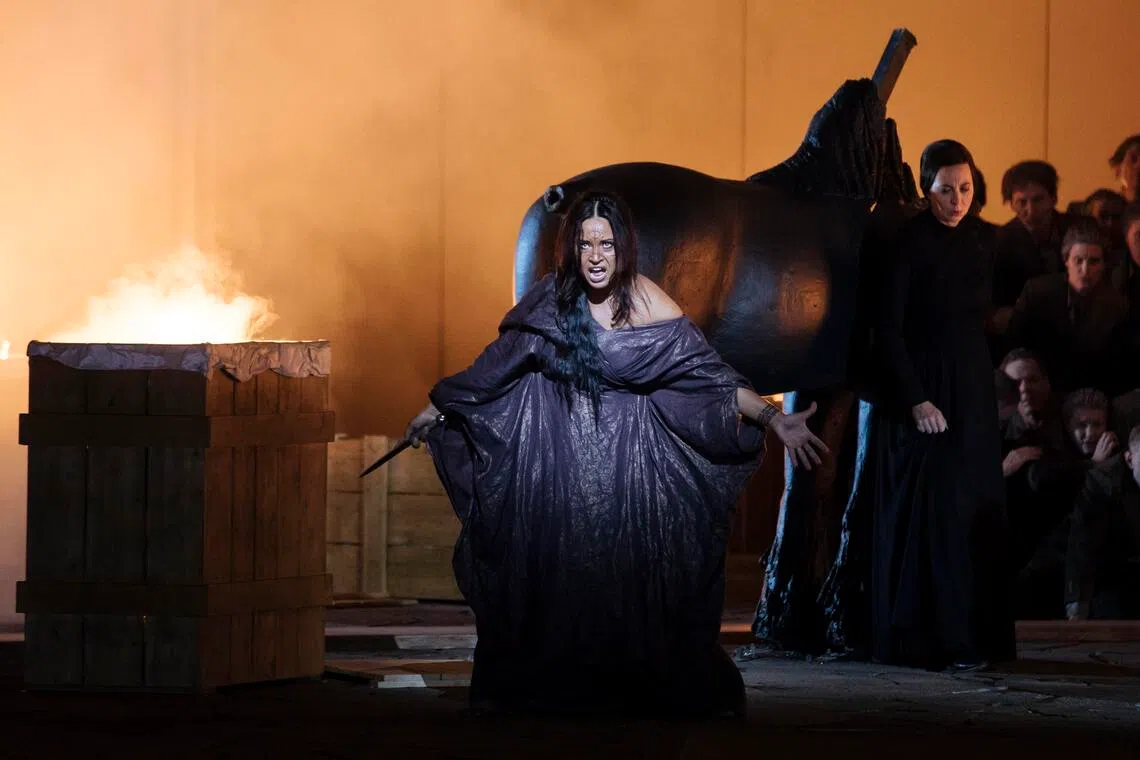 Press premiere of the opera 'Medea' by Luigi Cherubinis at the Berlin State Opera Unter den Linden, in Berlin, Germany, on Oct 1, 2018.