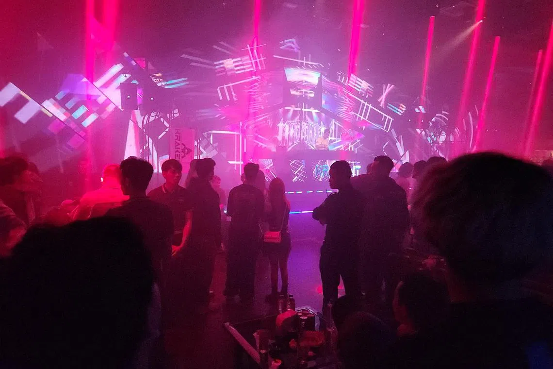 hynormal - (ST use only, embargoed until advised by Hui Yee) The interior of a nightclub on the edges of Yangon. Picture taken in June 2024. Byline: Tan Hui Yee