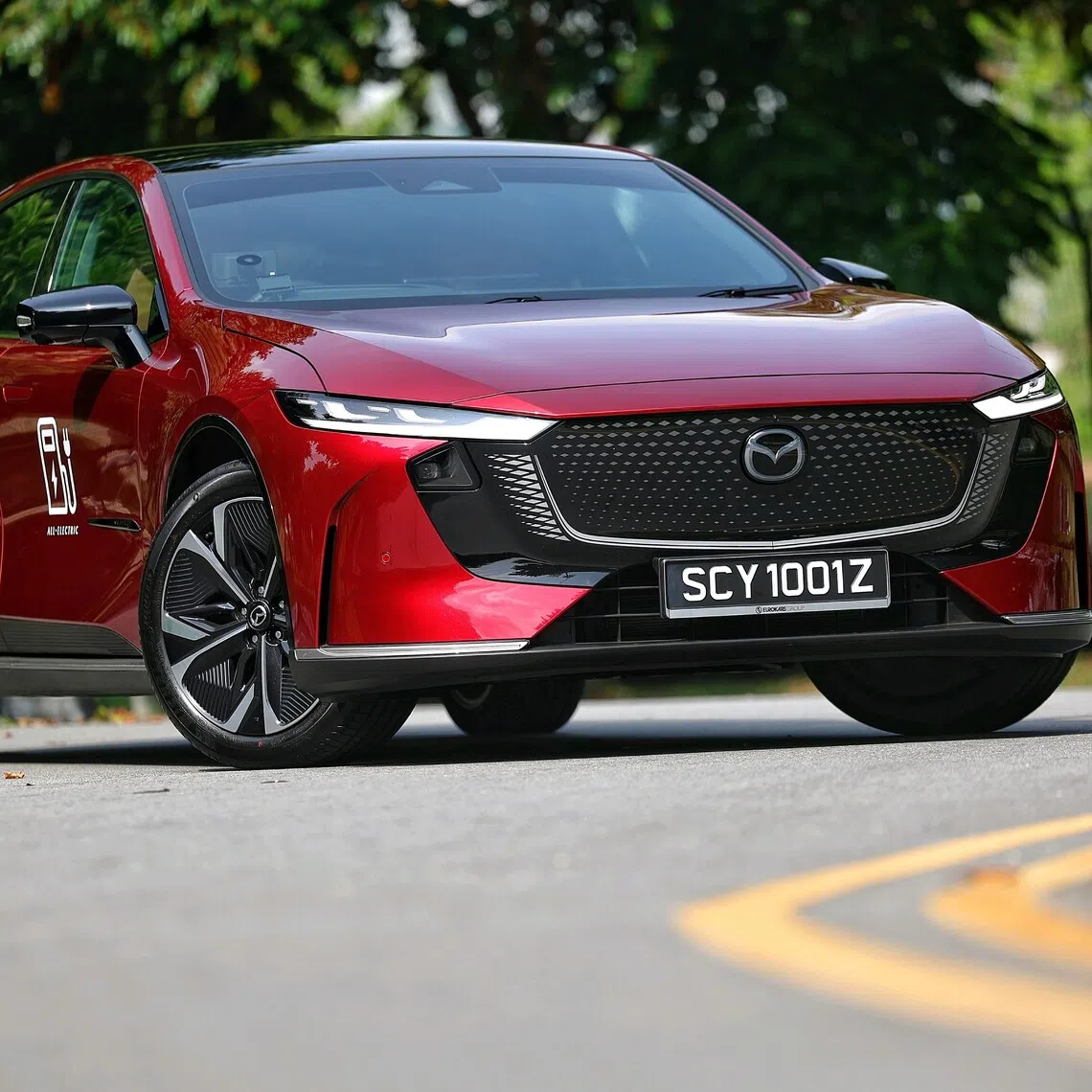 Sleek silhouette: The Mazda 6e hides its sizeable bulk well – both visually and at the wheel.