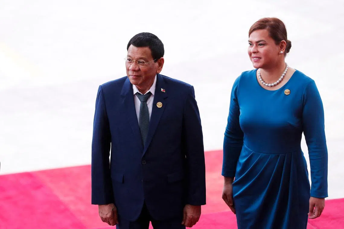 Ms Sara Duterte (right) said her father, Mr Rodrigo Duterte (left), and her brothers planned to run in the 2025 senate election. 