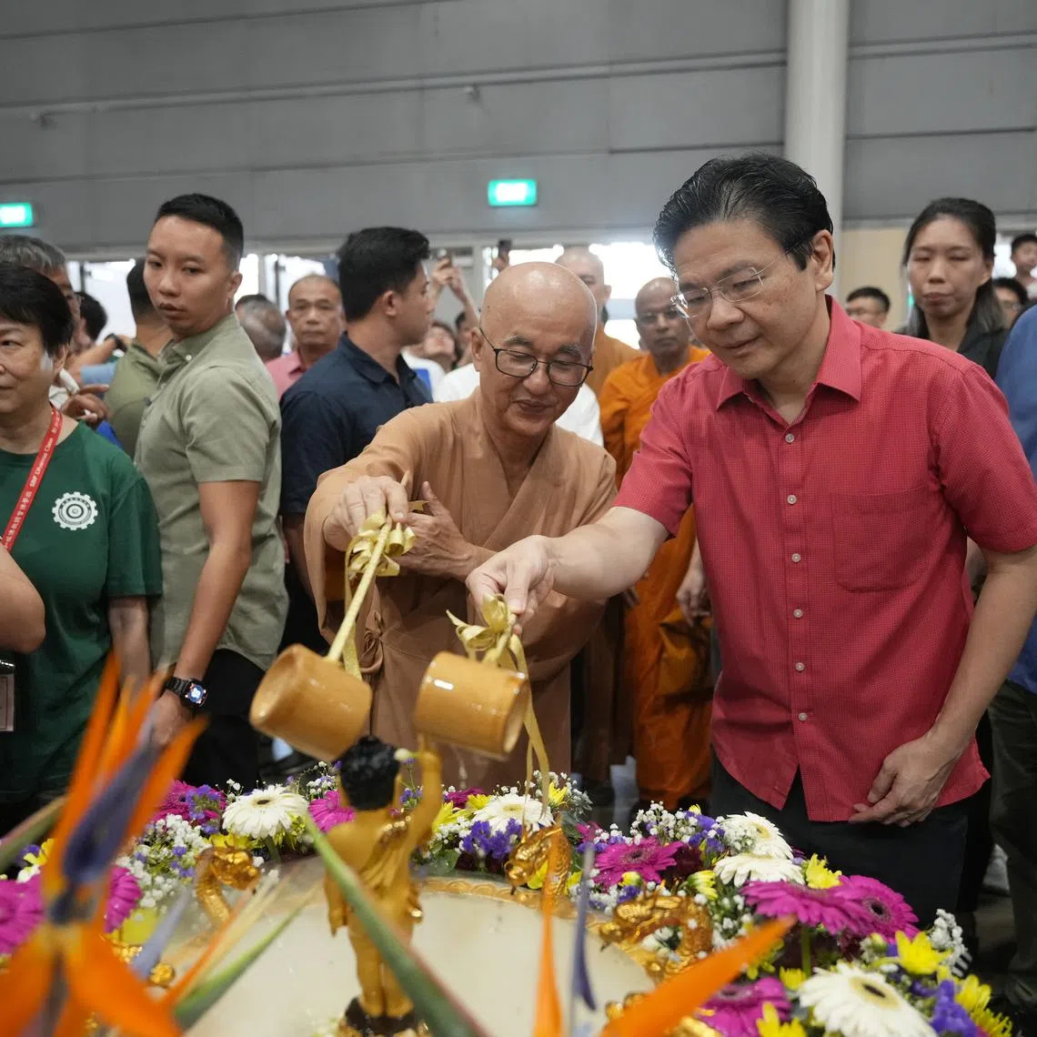 Prime Minister Lawrence Wong at the event organised by the Singapore Buddhist Federation at the Singapore Expo on May 4.