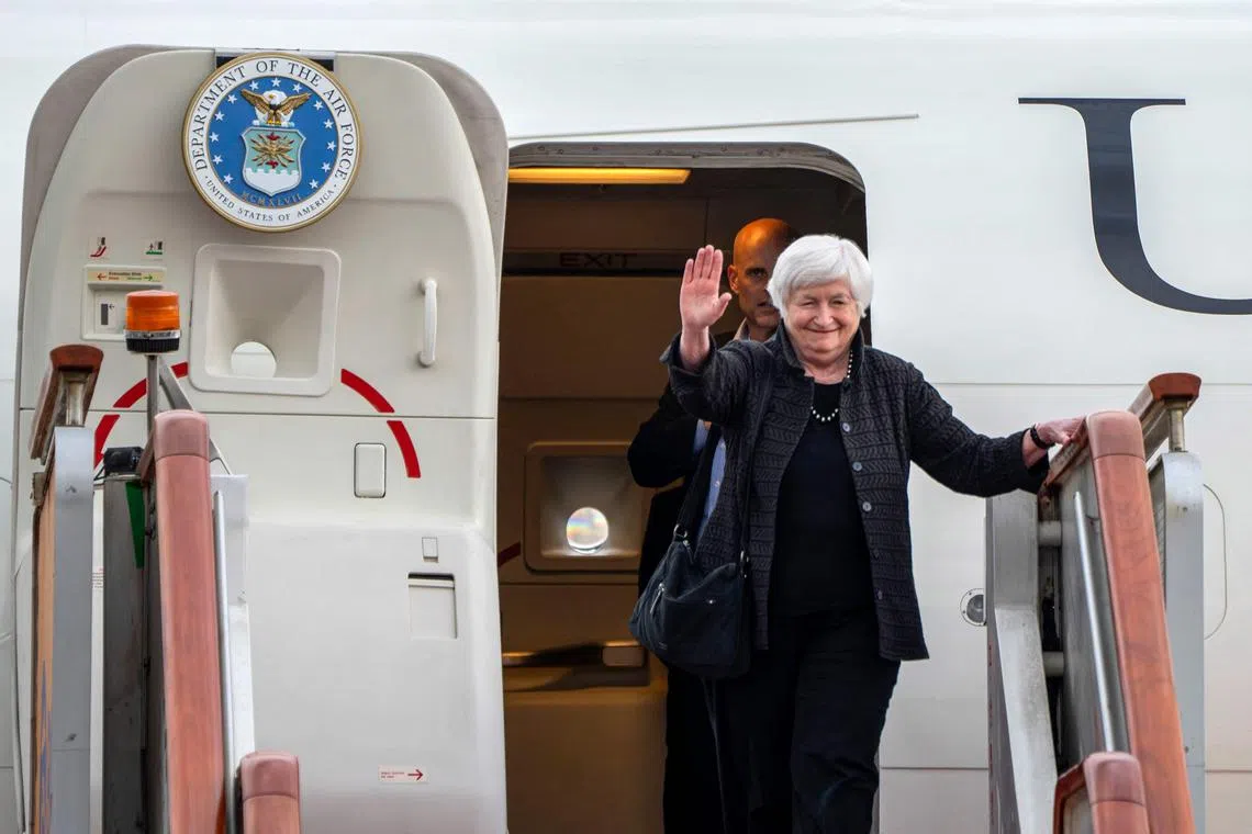 US Treasury Secretary Janet Yellen arrives in Beijing, kicking off a visit aimed at stabilising US-China ties. 
