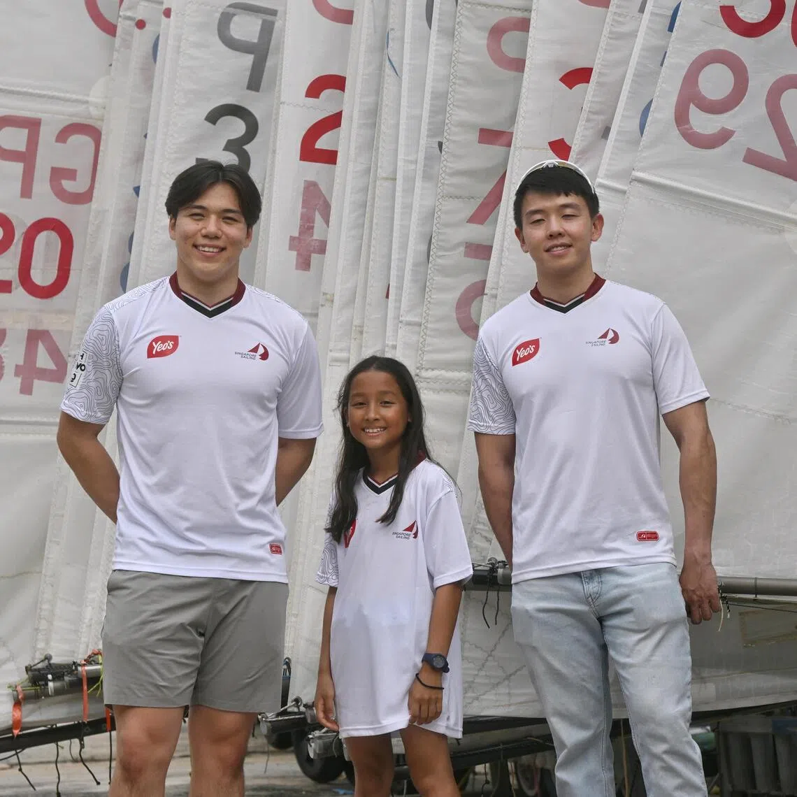 (From left) Kitefoiler Maximilian Maeder and sailors Anya Zahedi and Ryan Lo will be aiming for success at the SEA Games.