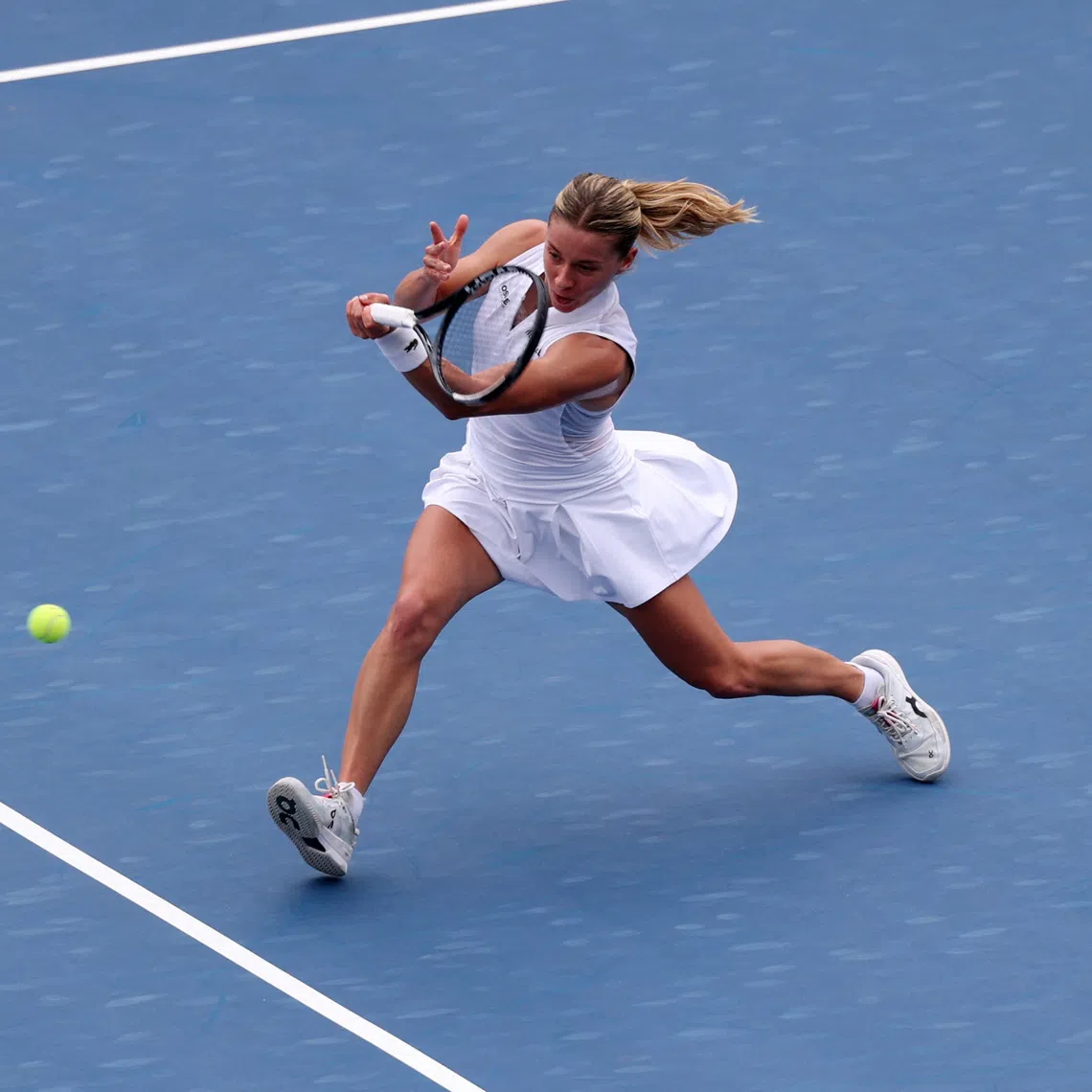 Poland’s Maja Chwalinska, who got to the French Open final, in action during the US Open.
