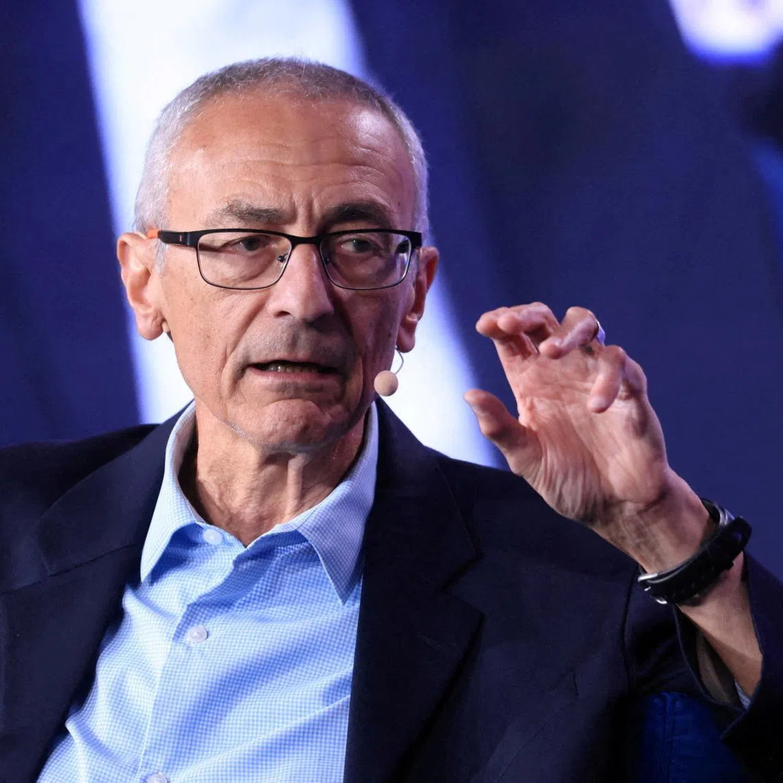 FILE PHOTO: John Podesta, Senior Advisor to the President for International Climate Policy, The White House speaks at the Milken Conference 2024 Global Conference Sessions at The Beverly Hilton in Beverly Hills, California, U.S., May 6, 2024.  REUTERS/David Swanson/File Photo