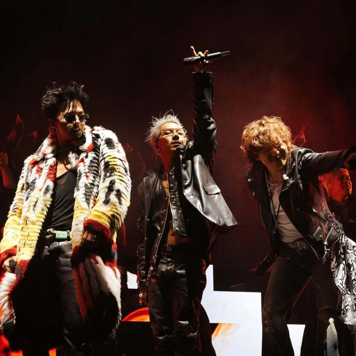 BigBang, consisting of (from left) G-Dragon, Taeyang and Daesung, performing at the Coachella Valley Music & Arts Festival on April 12.