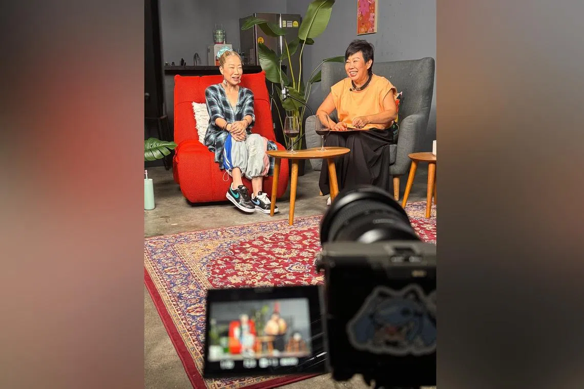 Singaporean actress Patricia Mok (left) recently opened up about her decades-long survival in show business on a recent episode of The Irene Ang Show.