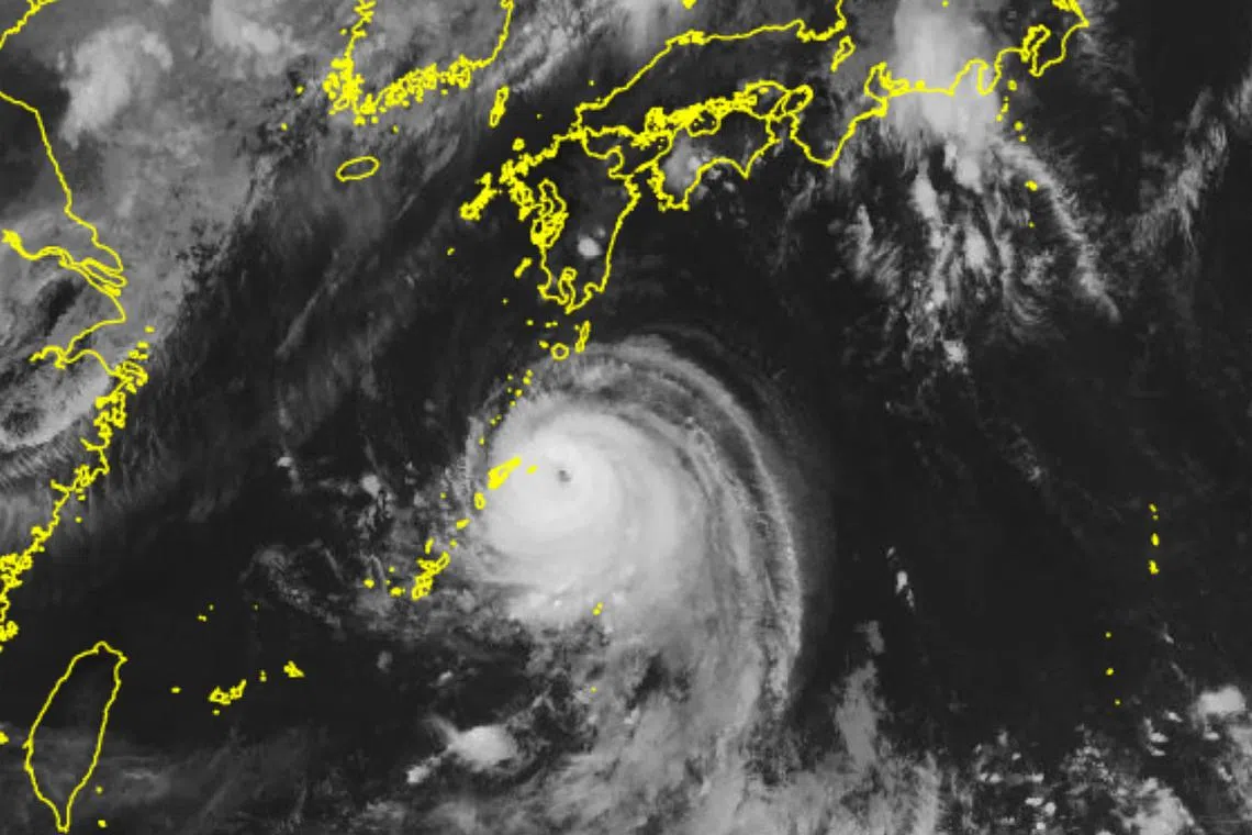 Typhoon Shanshan was 80km north-east of the southern Amami archipelago that morning with gusts of up to 252km per hour.