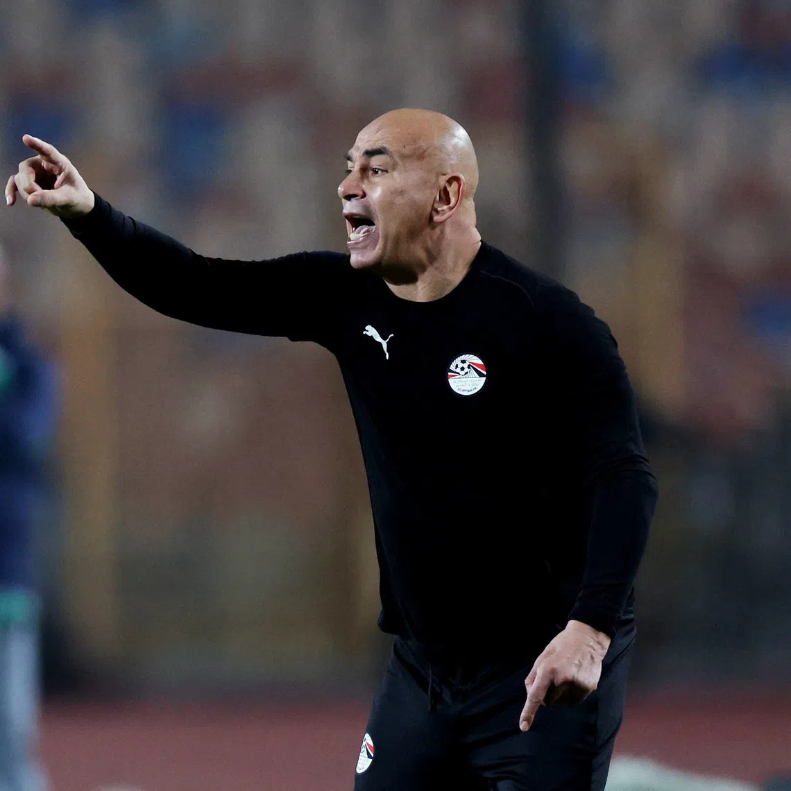 Soccer Football - International Friendly - Egypt v Nigeria - Cairo International Stadium, Cairo, Egypt - December 16, 2025 Egypt coach Hossam Hassan reacts during the match REUTERS/Amr Abdallah Dalsh