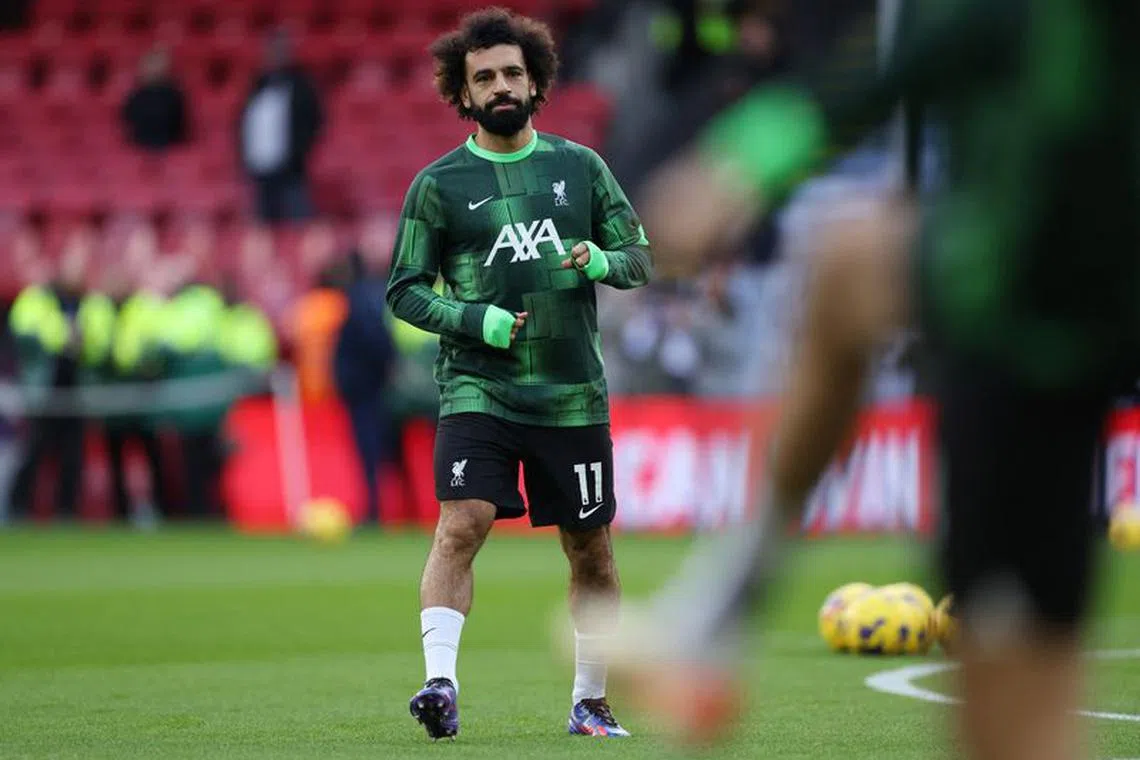 Soccer Football - Premier League - Crystal Palace v Liverpool - Selhurst Park, London, Britain - December 9, 2023 Liverpool's Mohamed Salah during the warm up before the match REUTERS/Hannah Mckay