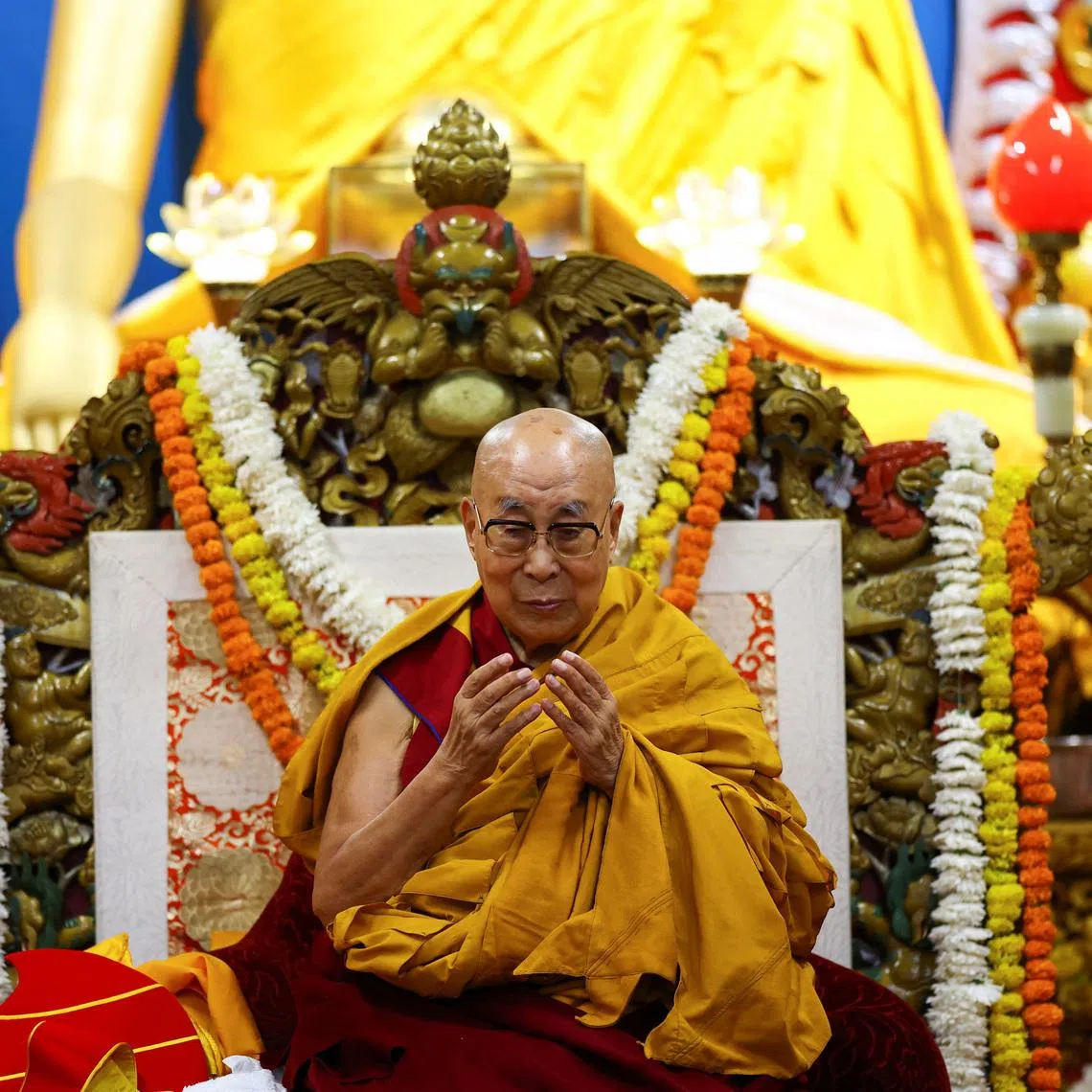 Tibetan spiritual leader the Dalai Lama attends a prayer meet held for his long life at the Dalai Lama temple in the northern hill town of Dharamshala, India, July 5, 2025. REUTERS/Anushree Fadnavis