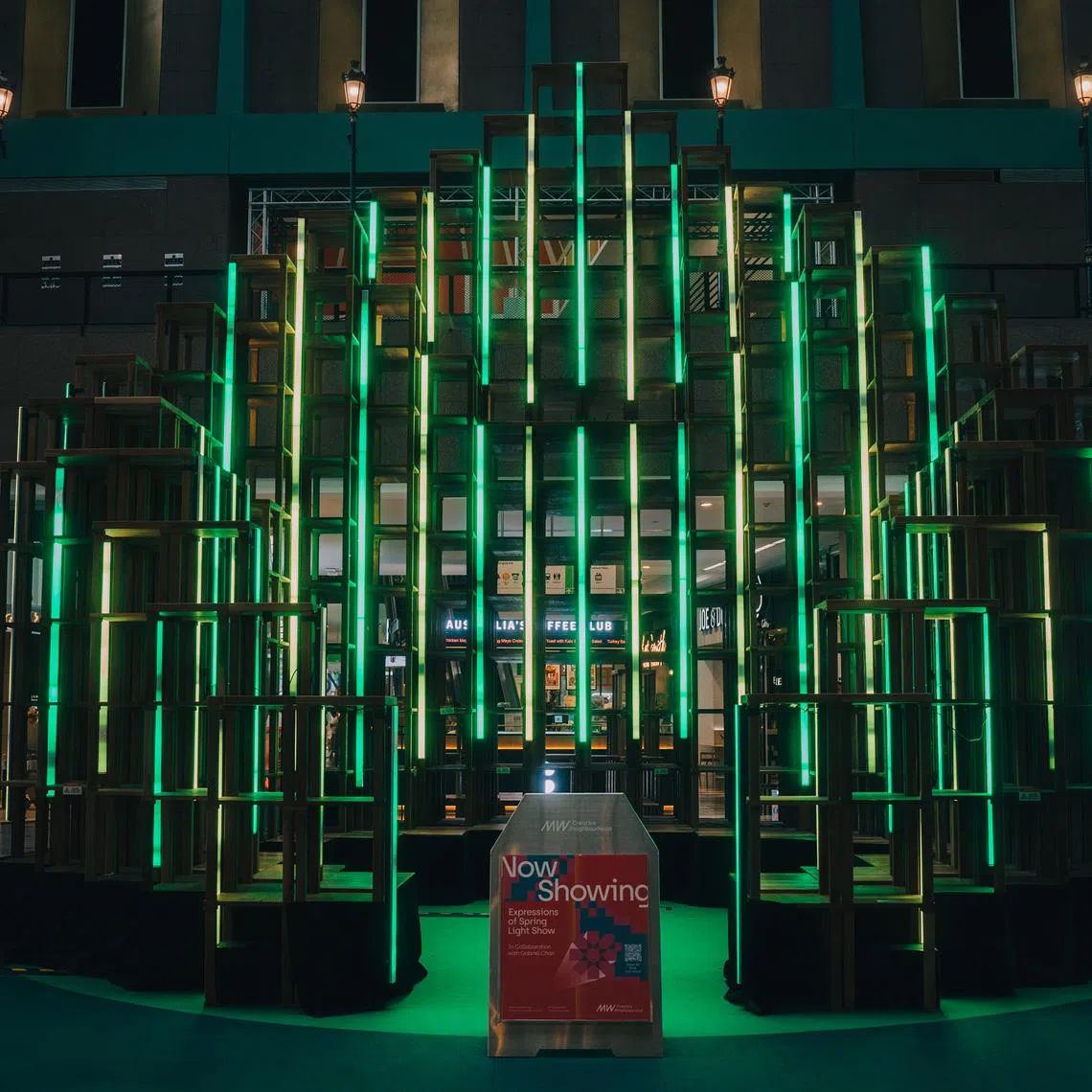 The Seed Tree Stage installation at Millenia Walk mall designed by Gabriel Chan.