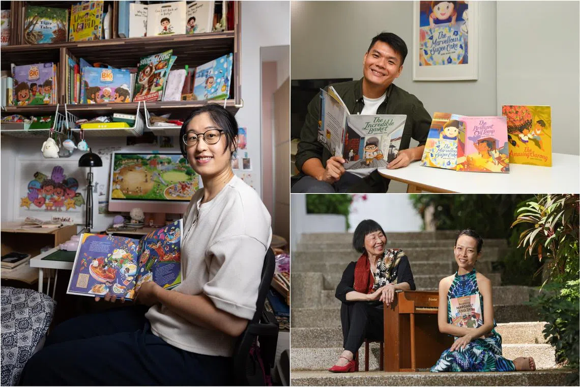 Introduce your kids to Singapore books by authors and illustrators such as (clockwise from left) Chloe Chang, Quek Hong Shin, and Low Lai Chow.
