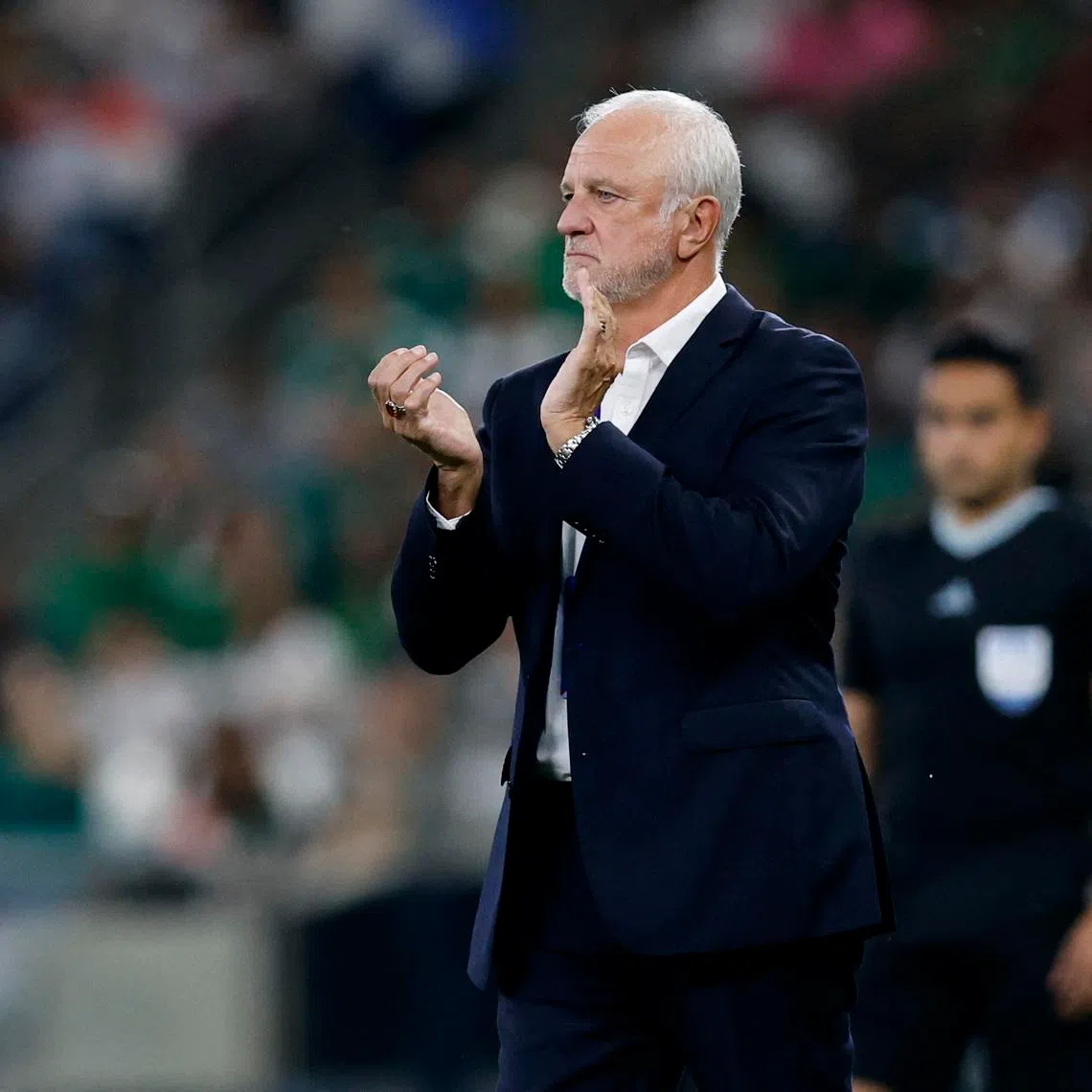 Soccer Football - FIFA World Cup - Inter-Confederation Playoffs - Final - Iraq v Bolivia - Estadio Monterrey, Monterrey, Mexico - March 31, 2026 Iraq coach Graham Arnold during the match. REUTERS/Daniel Becerril