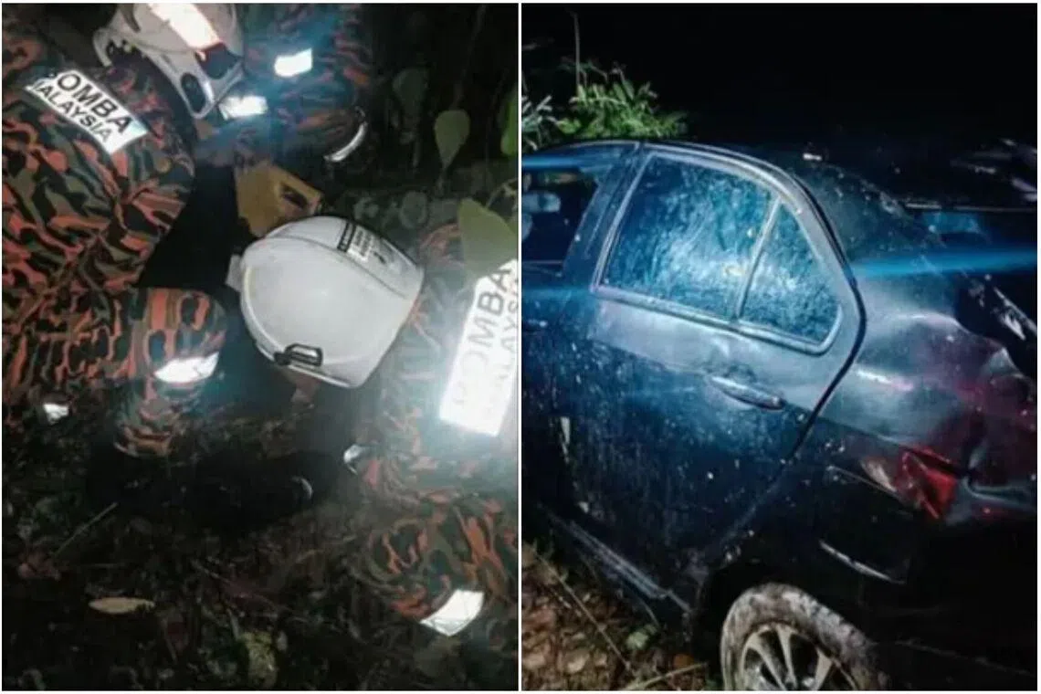 The 31-year-old victim was trapped inside the car and extricated by the firemen.