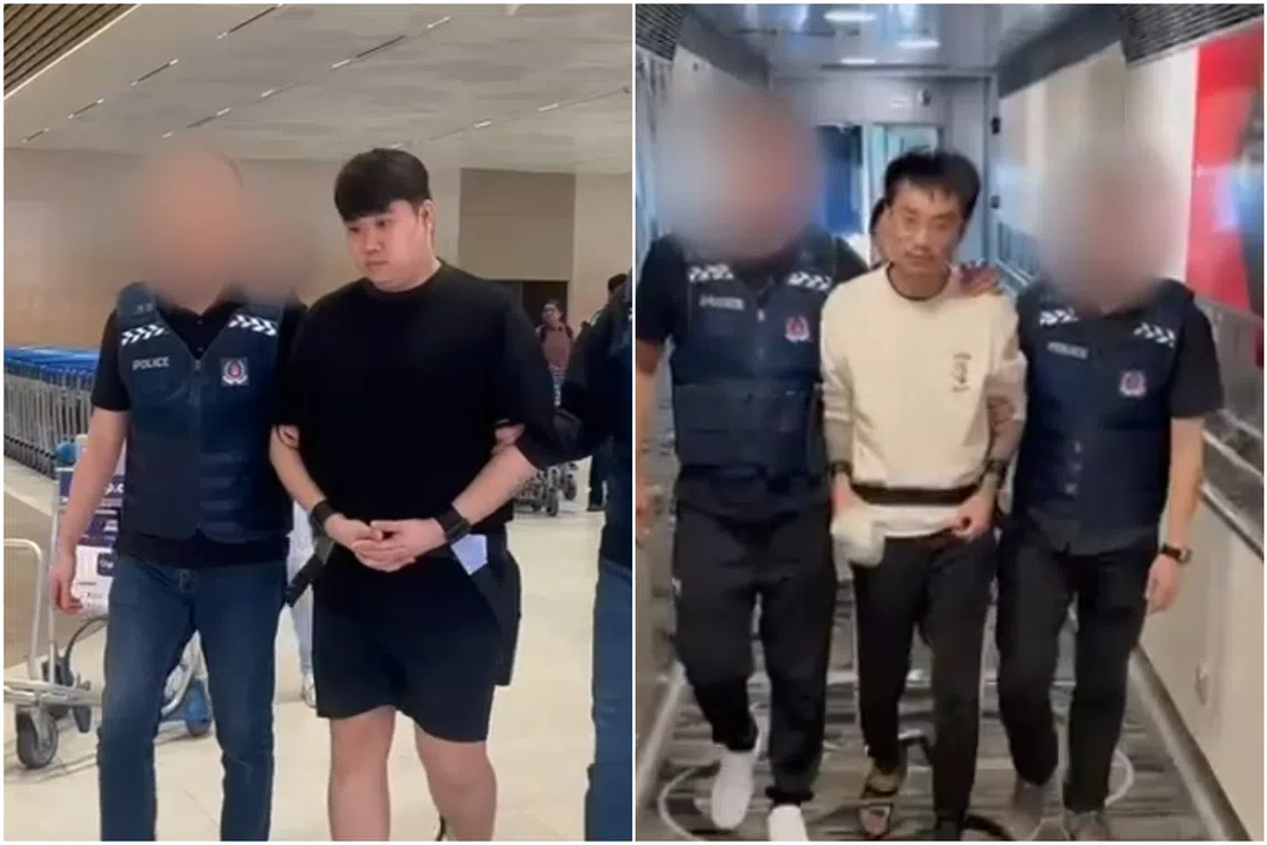 Wayne Soh You Chen (left) and Brian Sie Eng Fa were arrested by foreign police respectively in Phnom Penh, Cambodia, and Khon Kaen, Thailand.