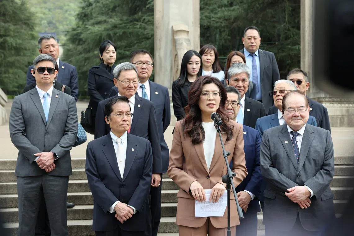 Birds not missiles should fly in the skies, Taiwan opposition leader says in China