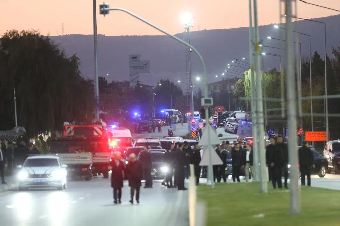 Five people were killed and 22 others wounded on Oct 23 in what Ankara called a terrorist attack at the Turkish Aerospace Industries headquarters.