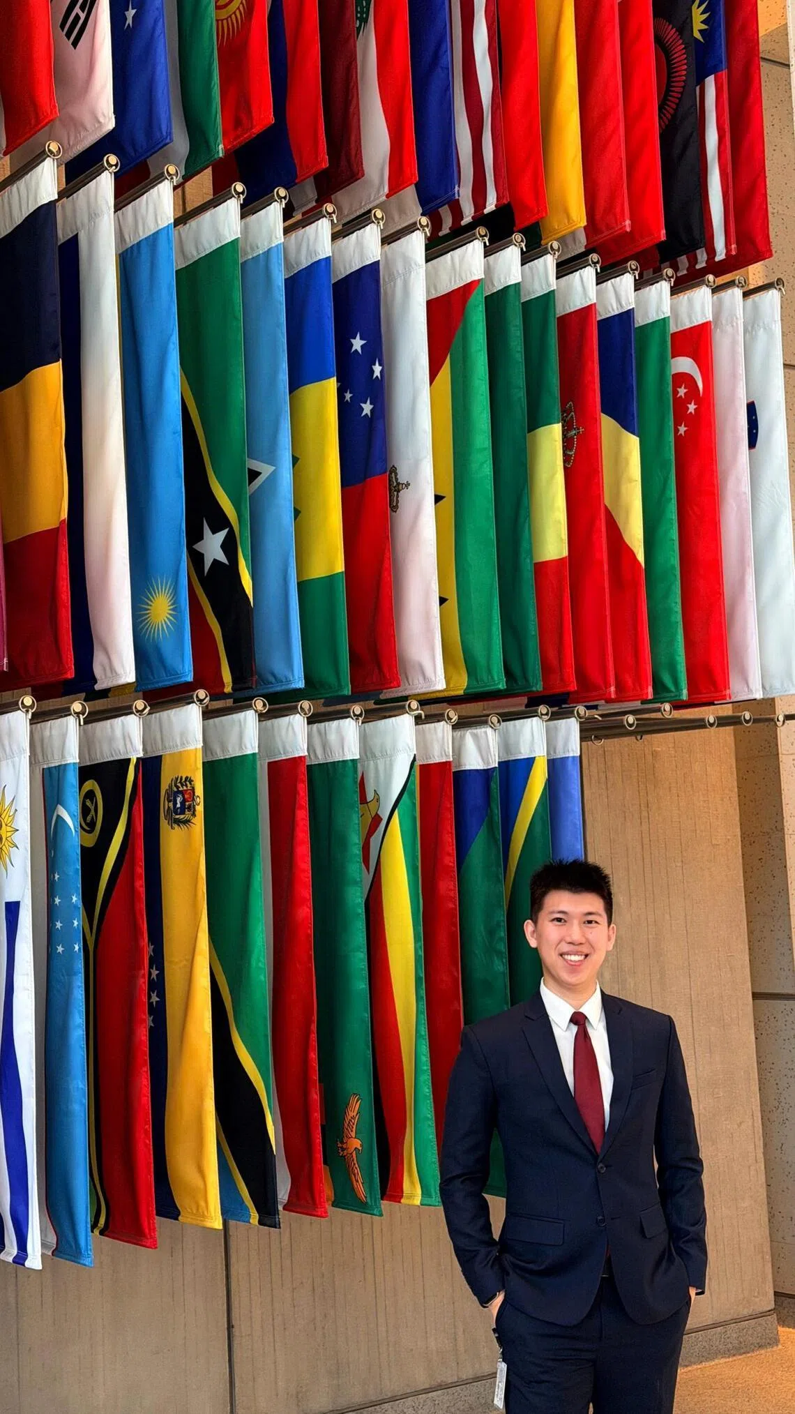 Hubert Lim has a bank account that is linked to his debit card for his spending. He tops up that account every month and saves the rest of his earnings in a separate bank account.