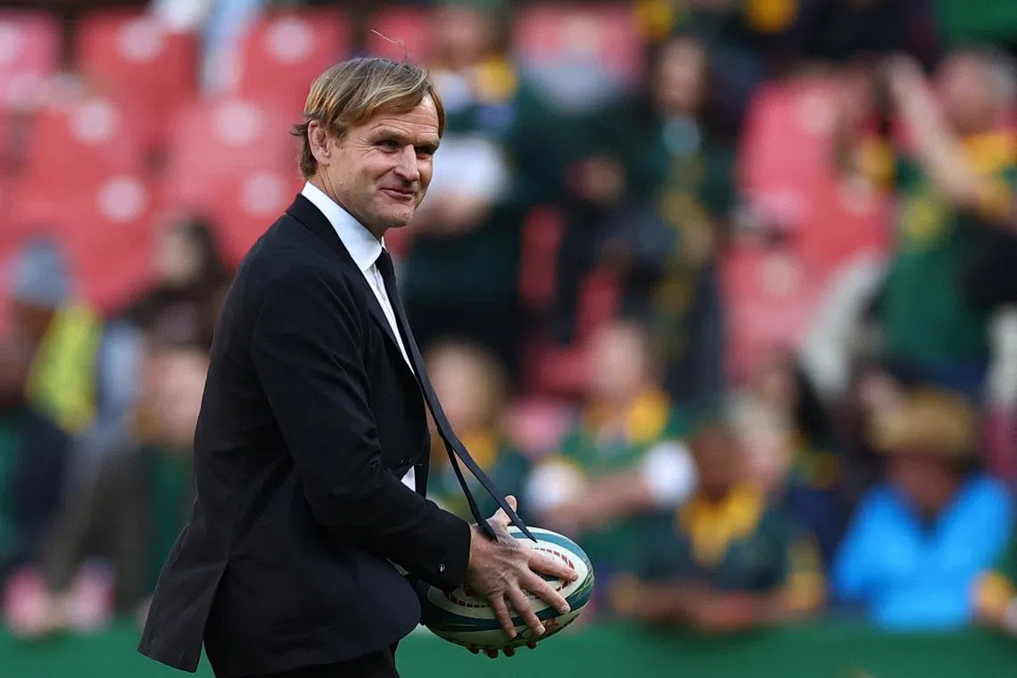 Rugby Union - Rugby Championship - South Africa v New Zealand - Ellis Park, Johannesburg, South Africa - August 31, 2024 New Zealand coach Scott Robertson before the match REUTERS/Siphiwe Sibeko/File Photo
