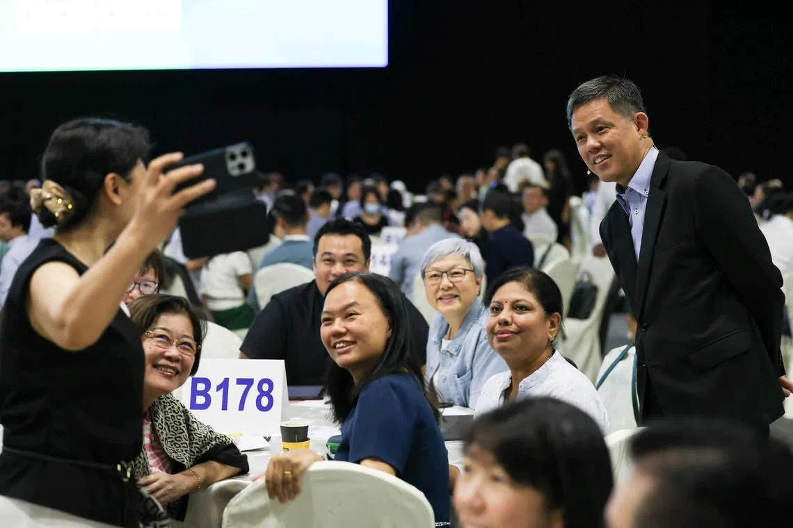 Education Minister Chan Chun Sing (right) announced the new guidelines at the MOE Schools Work Plan Seminar on Sept 18.
