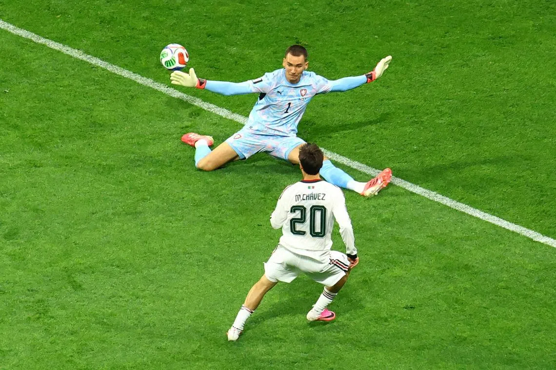 Mexico’s Mateo Chavez scores their first goal on June 25.