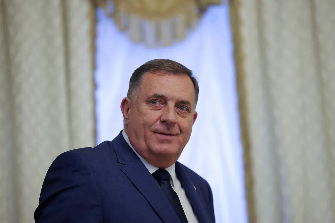 President of Republika Srpska (Serb Republic) Milorad Dodik attends a meeting with Russia's President Vladimir Putin on the sidelines of the St. Petersburg International Economic Forum (SPIEF) in Saint Petersburg, Russia June 6, 2024. REUTERS/Anton Vaganov/Pool/File Photo