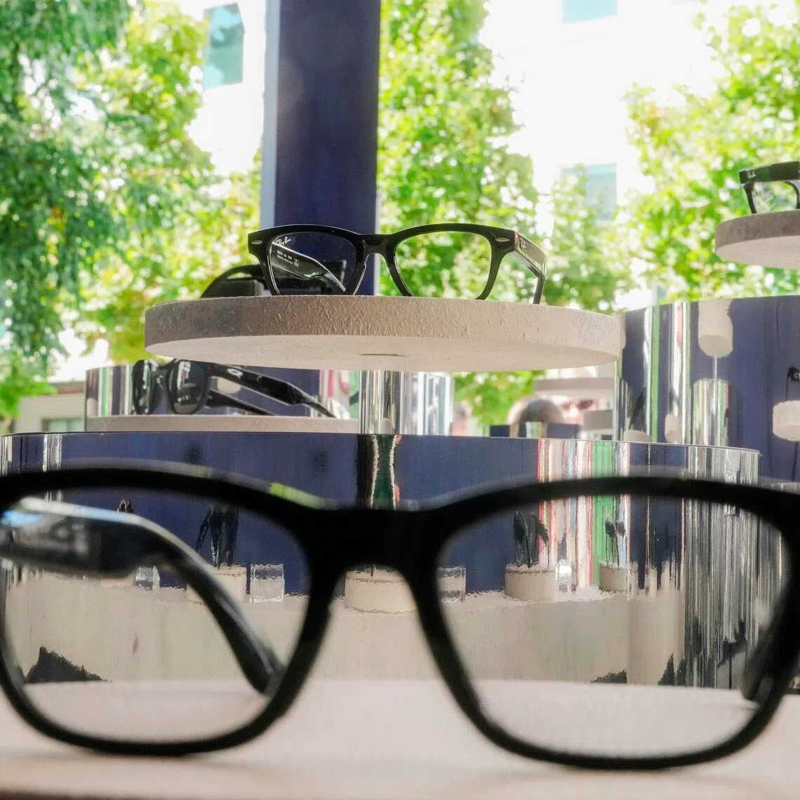 Meta’s new audio-only smart glasses on display at the Meta Connect event in California on Sept 23.