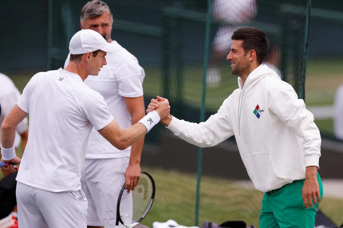 Britain's Andy Murray (left) will help to prepare Serbia's Novak Djokovic for the  Australian Open in January 2025.