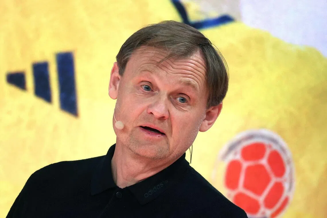 CEO Bjorn Gulden tells reporters Adidas employees affected by war in the Middle East have been sheltering in place. 