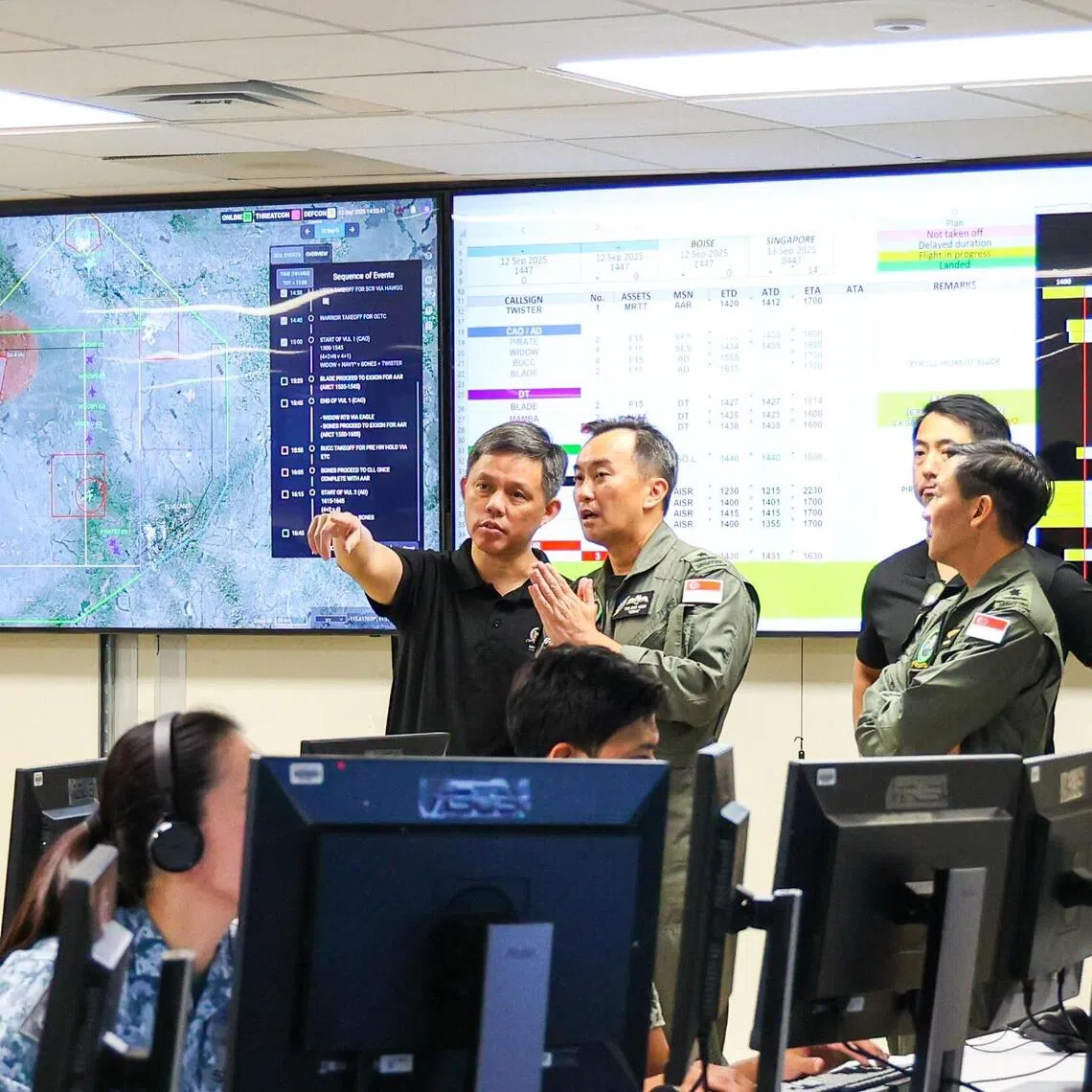 Defence Minister Chan Chun Sing visiting Mountain Home Air Force Base, Idaho, on Sept 13 (Singapore time).
