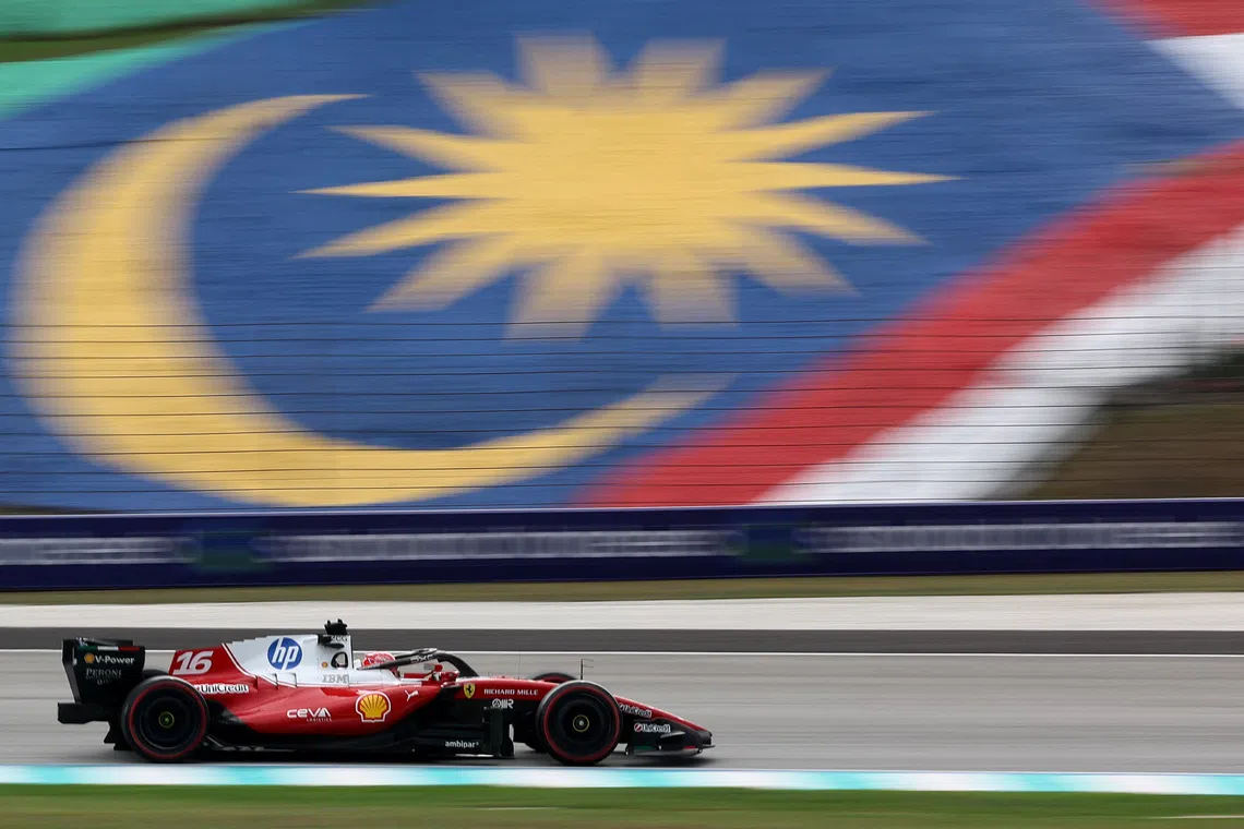 Formula One F1 - Bahrain Grand Prix - Sepang International Circuit, Sepang, Malaysia - October 2, 2026 Ferrari's Charles Leclerc during practice REUTERS/Jakub Porzycki