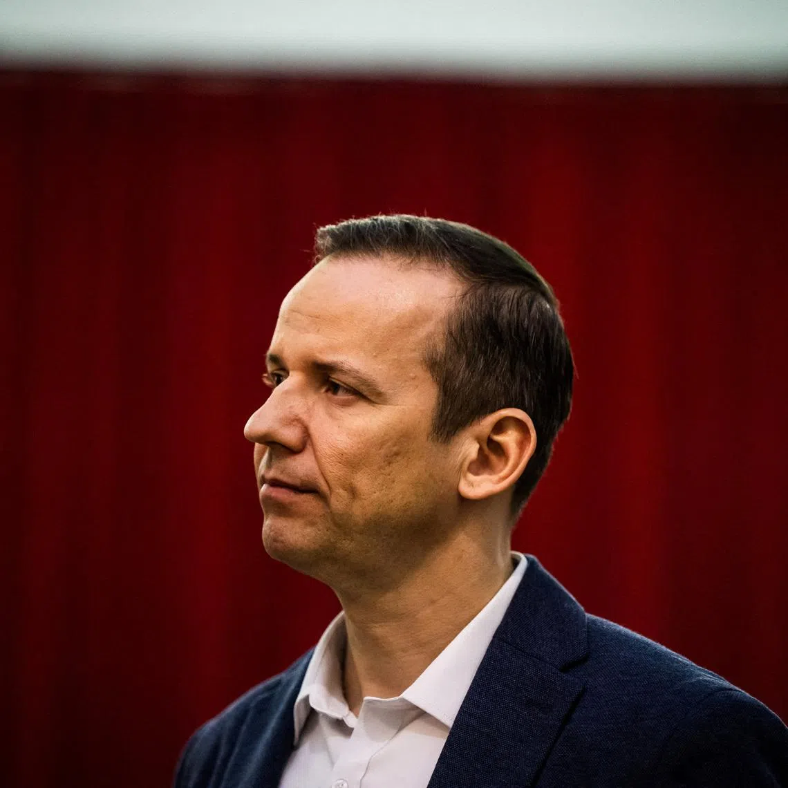 Laszlo Toroczkai, leader of the far-right Our Homeland political party (Mi Hazank), attends a civil forum in Dunakeszi, Hungary, March 19, 2026. REUTERS/Marton Monus