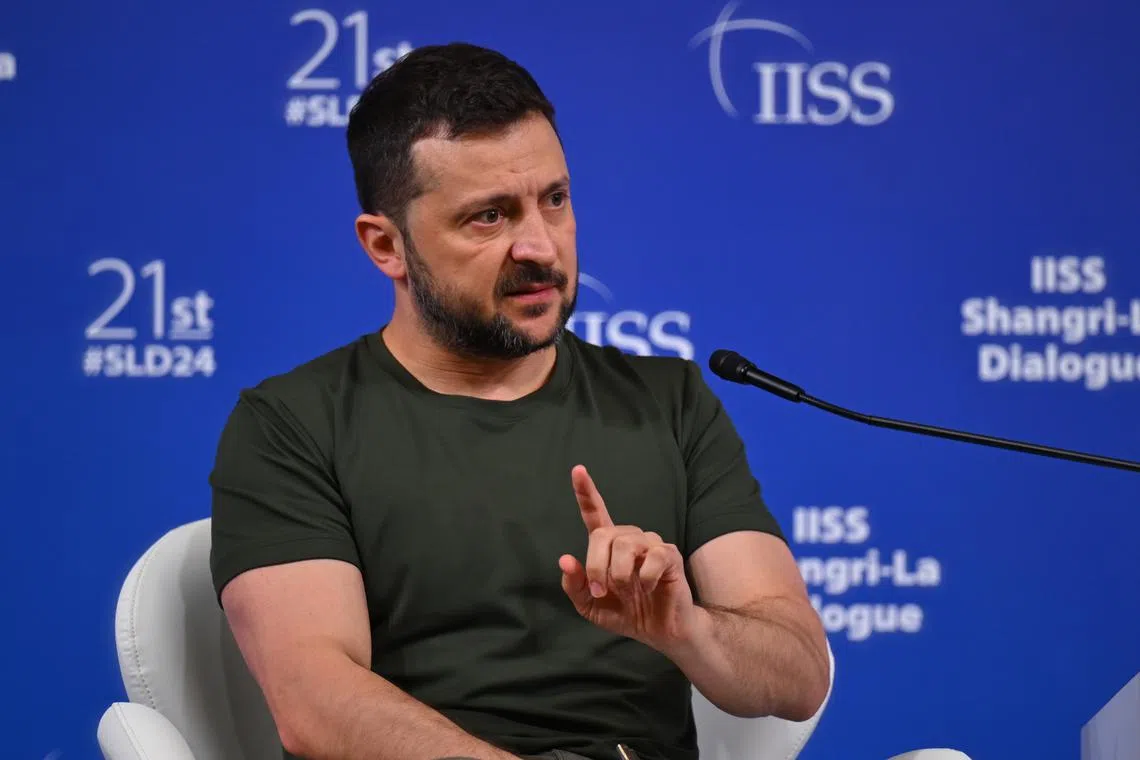 Mr Volodymyr Zelensky’s surprise attendance in the middle of Asia’s leading security forum effectively thrust Russia’s invasion of Ukraine to the forefront of everyone’s minds.