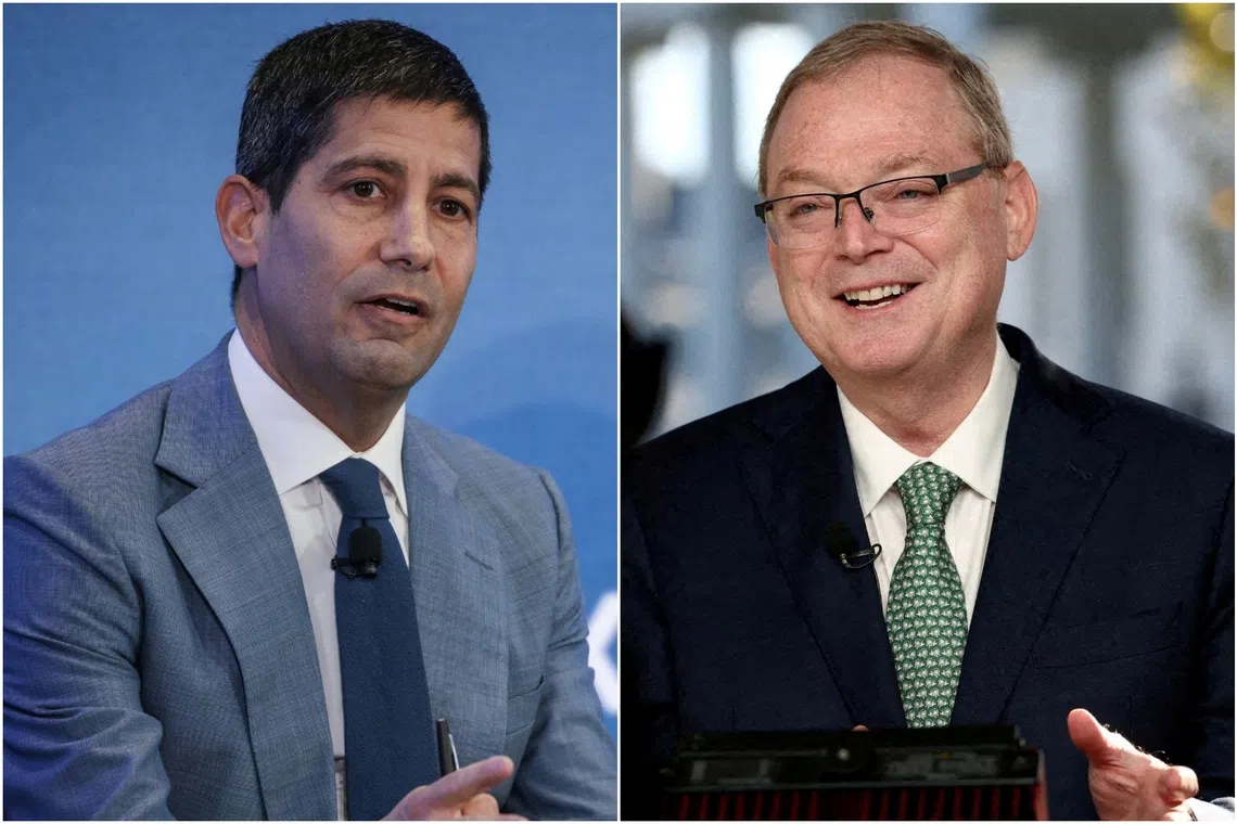 Mr Kevin Warsh (left), a former Fed governor, has climbed up the list of contenders to challenge Mr Kevin Hassett, whom many had seen as the frontrunner for the job.