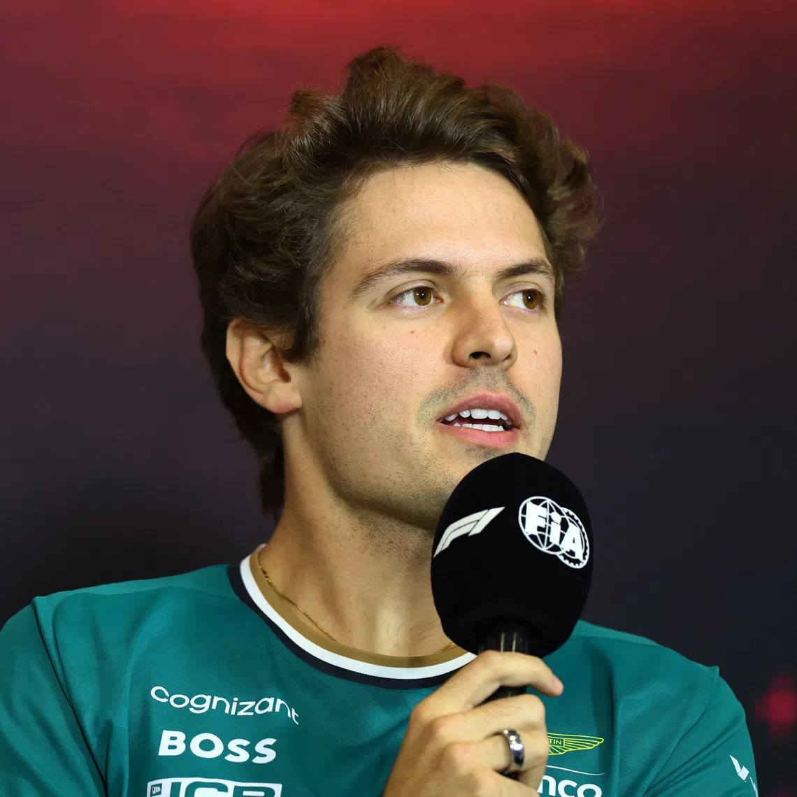 FILE PHOTO: Formula One F1 - Mexico City Grand Prix - Autodromo Hermanos Rodriguez, Mexico City, Mexico - October 24, 2024 Aston Martin's Felipe Drugovich during the press conference ahead of the Mexico City Grand Prix REUTERS/Raquel Cunha/File Photo