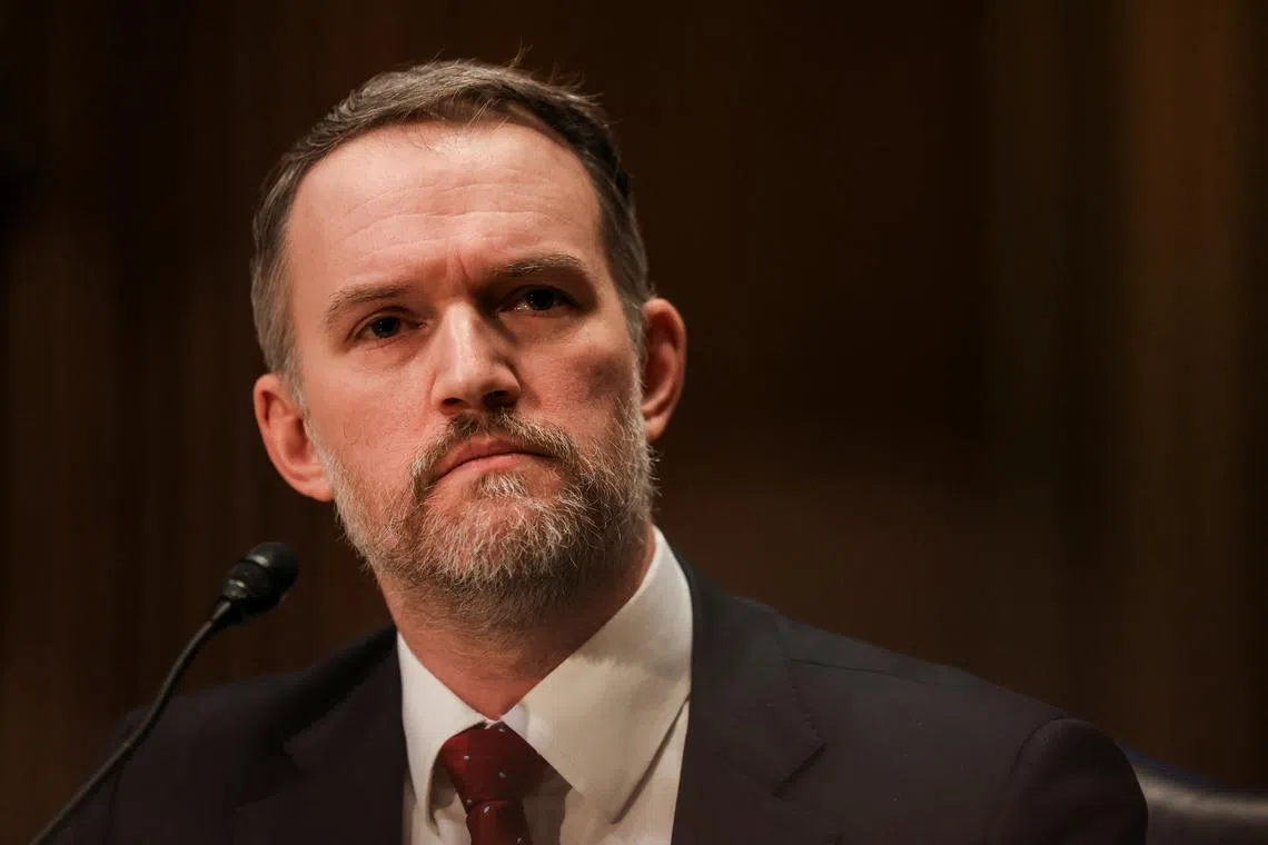 U.S. Trade Representative Jamieson Greer looks on as he testifies before a Senate Finance Committee hearing on U.S. President Donald Trump's trade policy, on Capitol Hill in Washington, D.C., U.S., April 8, 2025. REUTERS/Kevin Mohatt/File Photo