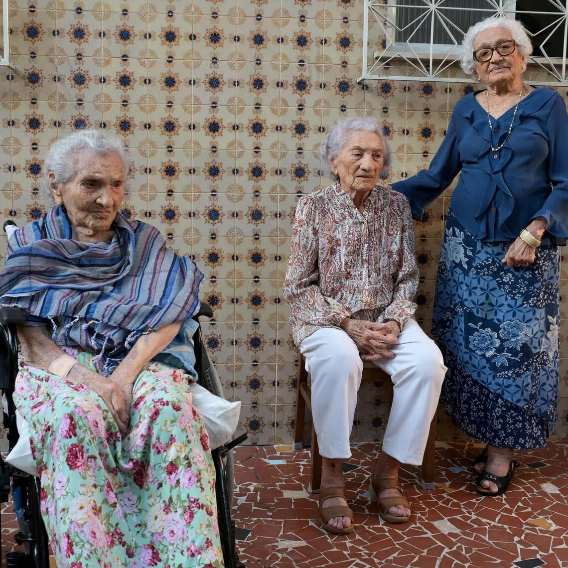 (From left to right) Levita de Deus Nunes, Zulina de Deus Nunes and Zoraide de Deus Mota, were recognised as the world’s oldest living trio of sisters.