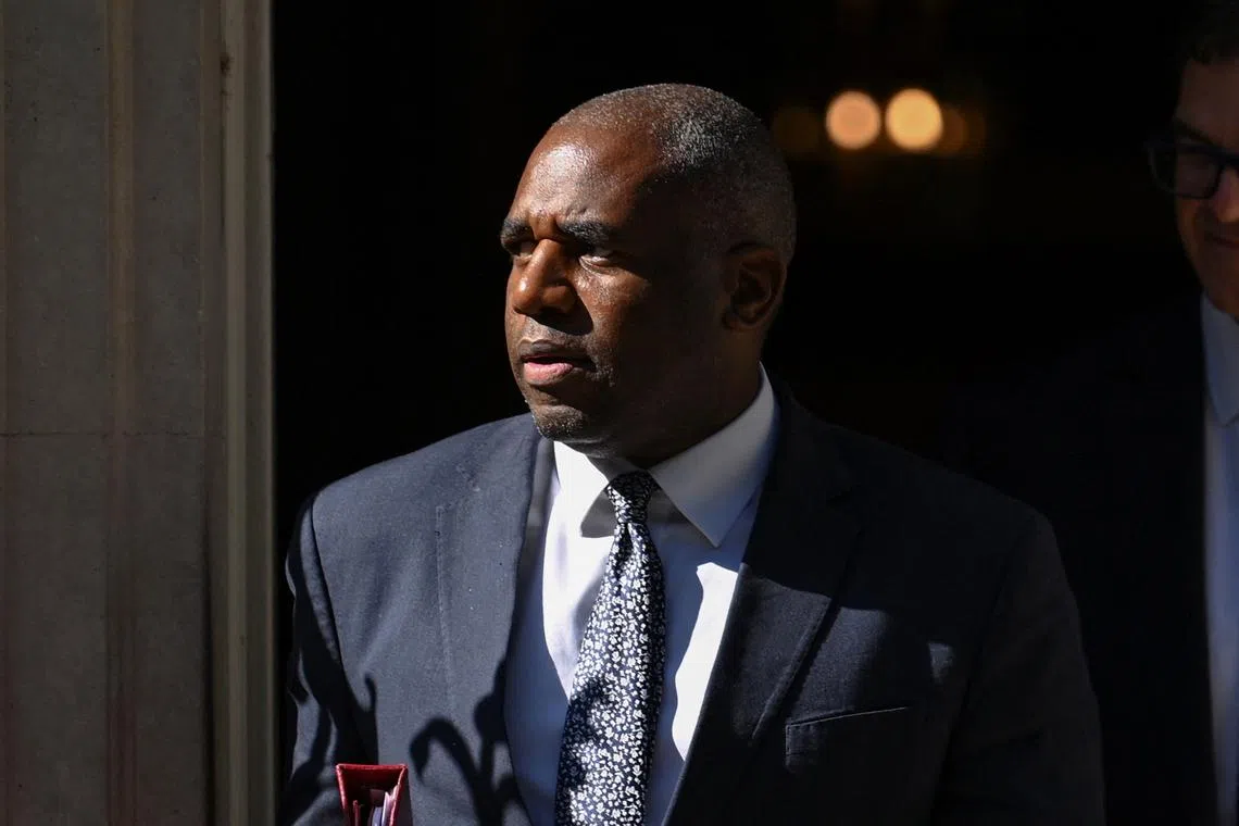 British Foreign Secretary David Lammy leaves 10 Downing Street, on the day British Prime Minister Keir Starmer holds an emergency Cobra meeting to discuss Israel-Iran conflict, in London, Britain, June 18, 2025. REUTERS/Jaimi Joy